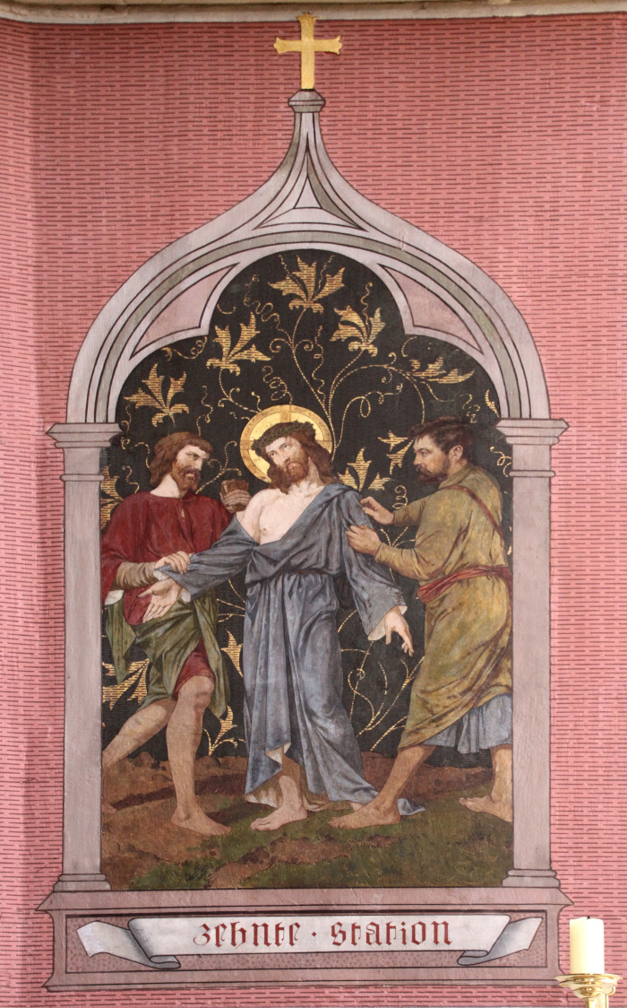 Ritterkapelle Haßfurt Kreuzweg Seidlein Station 10: Jesus wird seiner Kleider beraubt