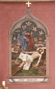 Ritterkapelle Haßfurt Kreuzweg Seidlein Station 11: Jesus wird ans Kreuz genagelt