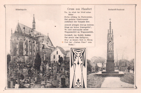 Ritterkapelle Haßfurt, Historische Ansichtskarte mit Widmungsgedicht