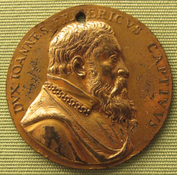 Münze mit dem Kopf von Herzog Johann Friedrich II. von Sachsen, dem Mittleren