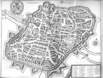 Ein Stadtplan von Nürnberg aus dem Jahre 1642